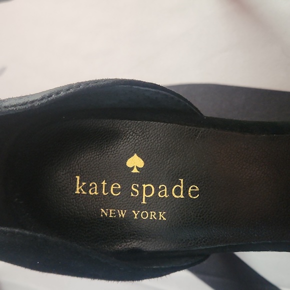 Kate Spade Women's Shayna Ruffled Black Suede D’ Orsay Pumps Sz 6.5M - Picture 4 of 5